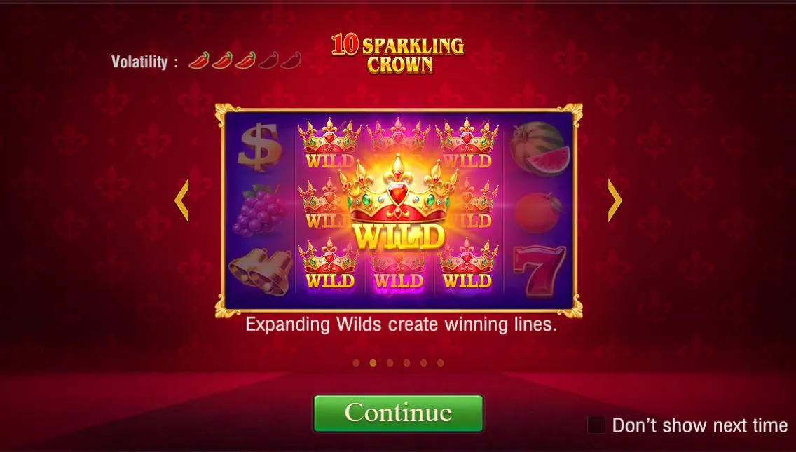 10 Sparkling Crown game interface screenshot 1