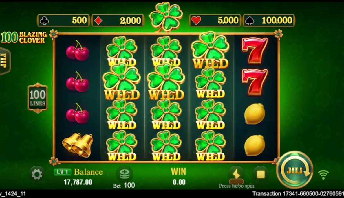 100 Blazing Clover game interface screenshot 3