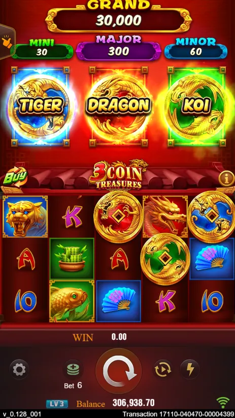 3 Coin Treasures game interface screenshot 3