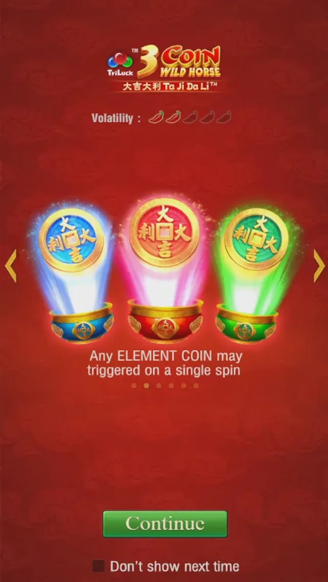 3 Coin Wild Horse game interface screenshot 1