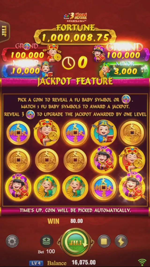 3 Coin Wild Horse game interface screenshot 3