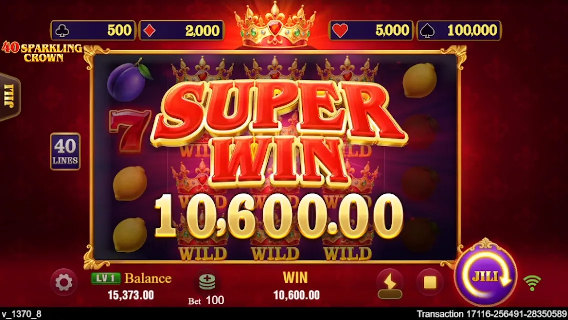 40 Sparkling Crown game interface screenshot 4