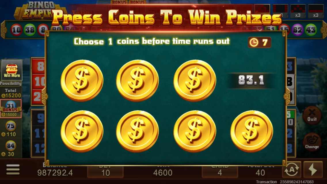 Bingo Empire game interface screenshot 4