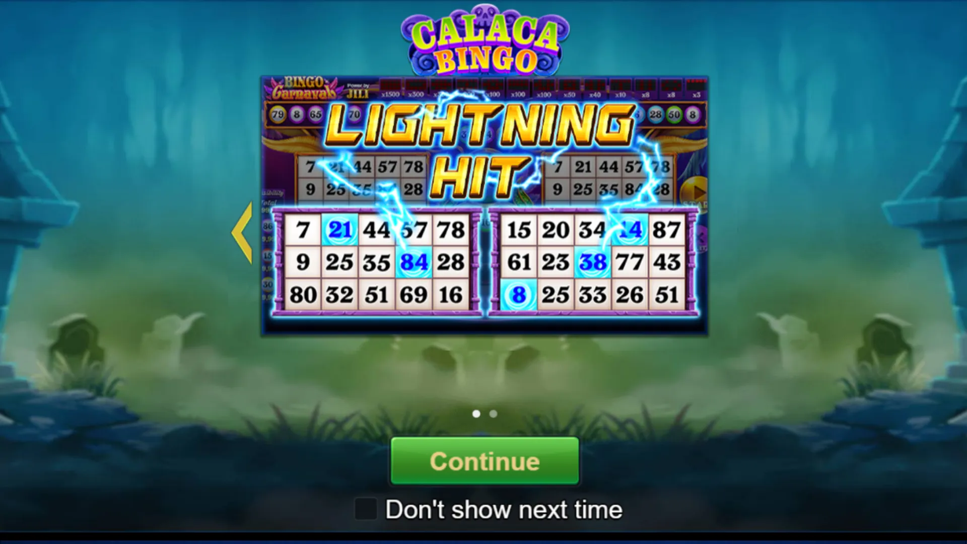 CALACA BINGO game interface screenshot 2