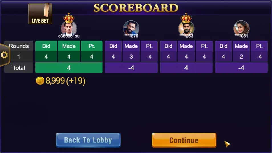 Callbreak Quick game interface screenshot 5