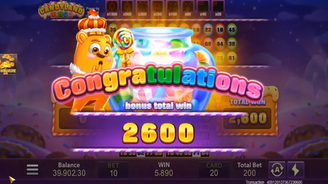 Candyland Bingo game interface screenshot 5