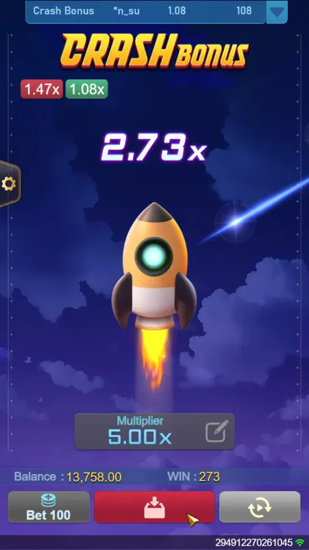 Crash Bonus game interface screenshot 1