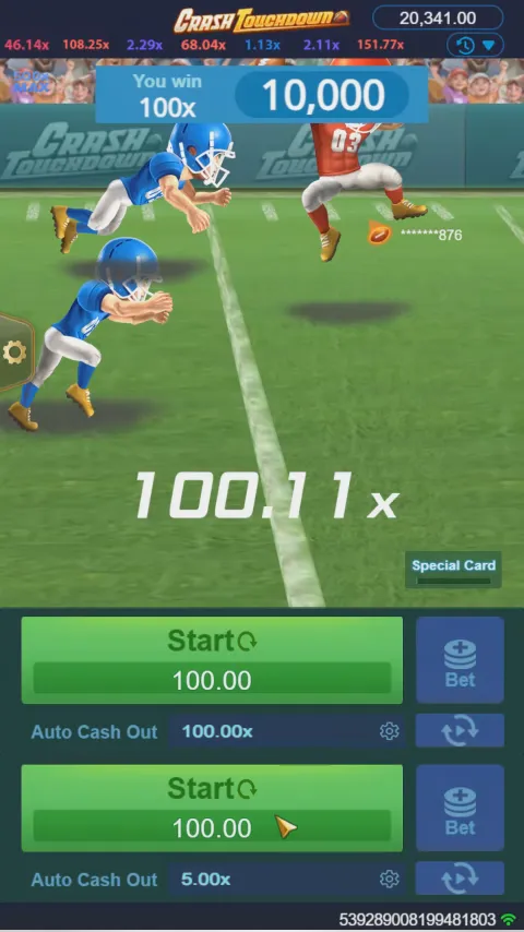 Crash Touchdown game interface screenshot 3