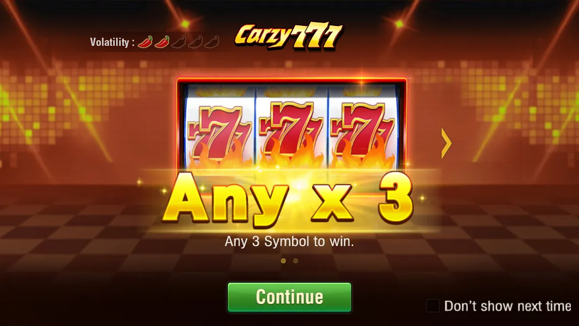 Crazy 777 game interface screenshot 1