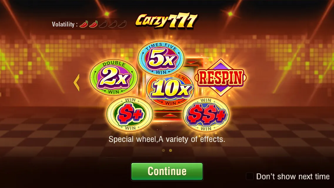 Crazy 777 game interface screenshot 2