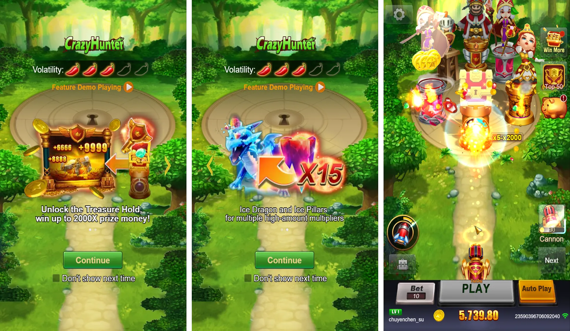 Crazy Hunter game interface screenshot 1