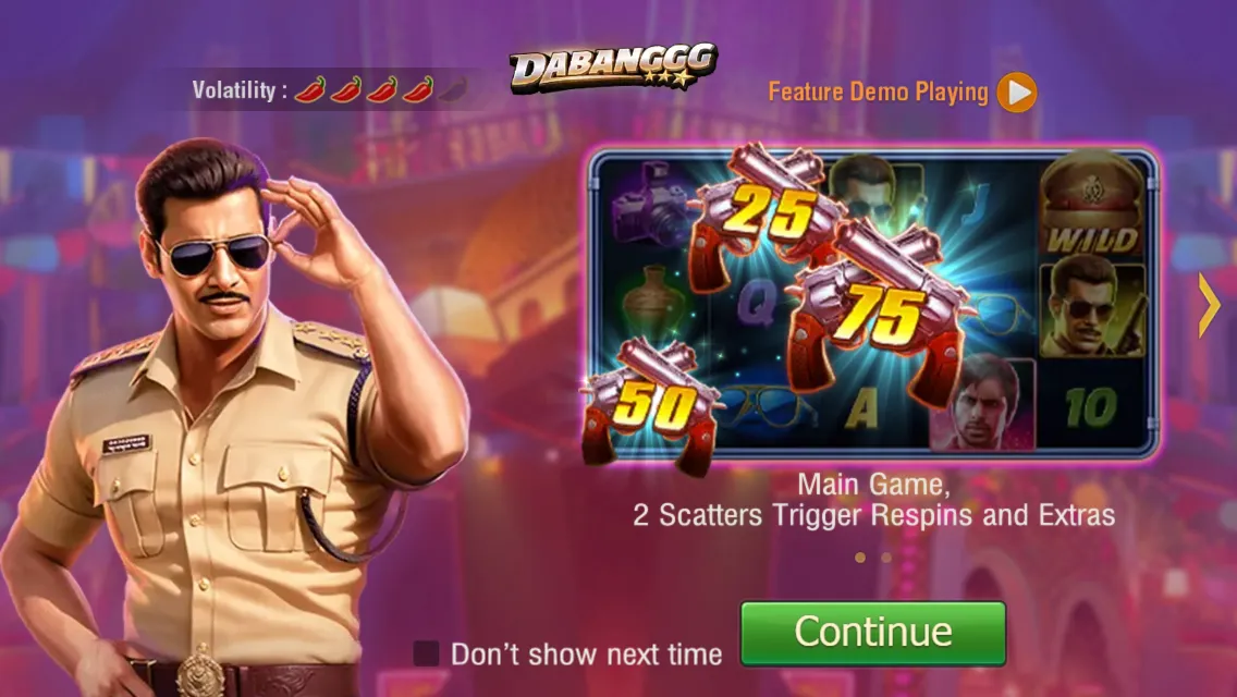 Dabanggg game interface screenshot 1