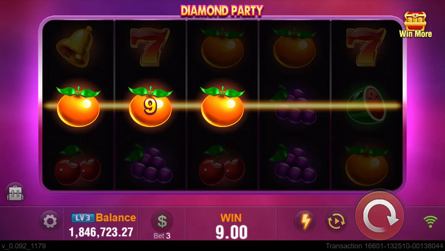 DIAMOND PARTY game interface screenshot 3
