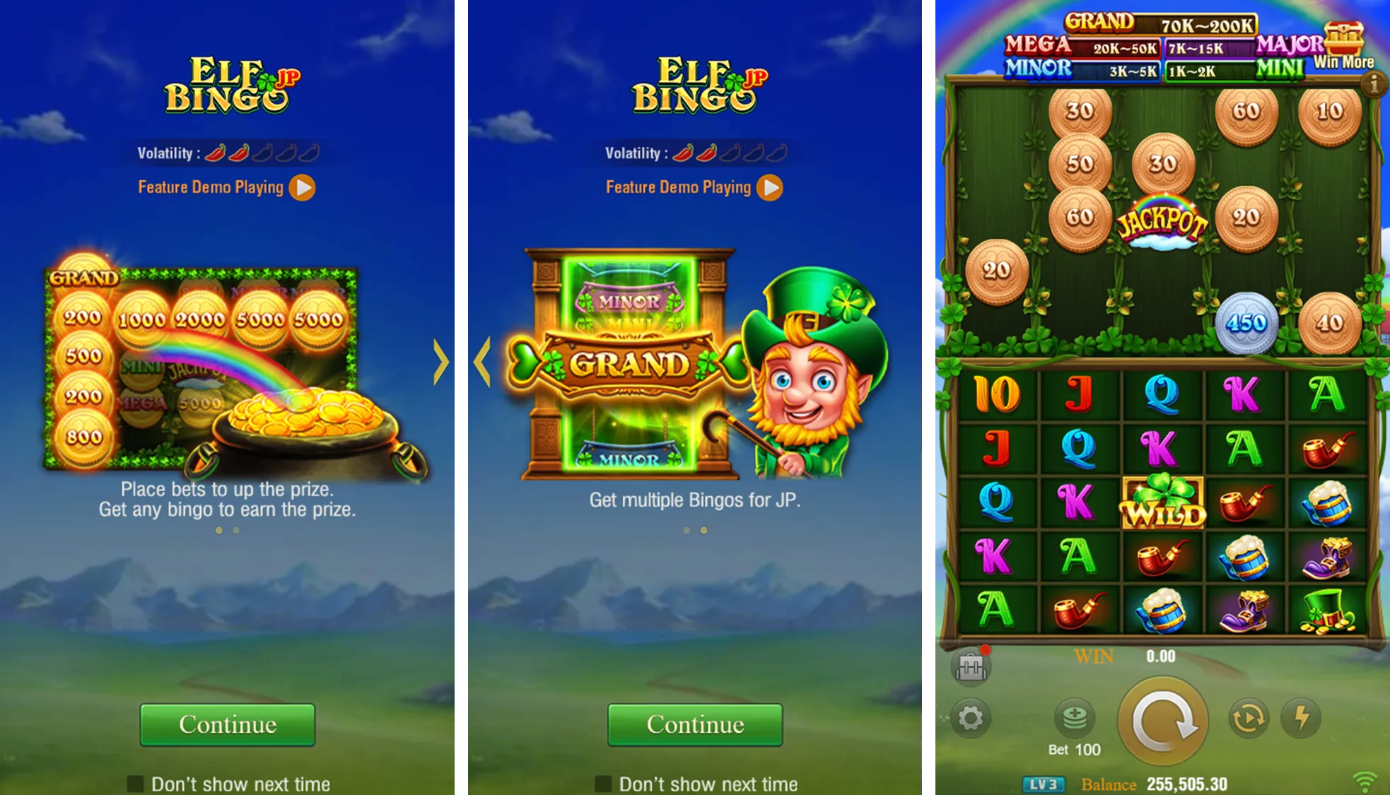 Elf Bingo game interface screenshot 1