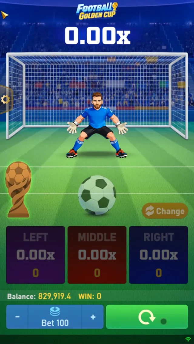 Football Golden Cup game interface screenshot 1