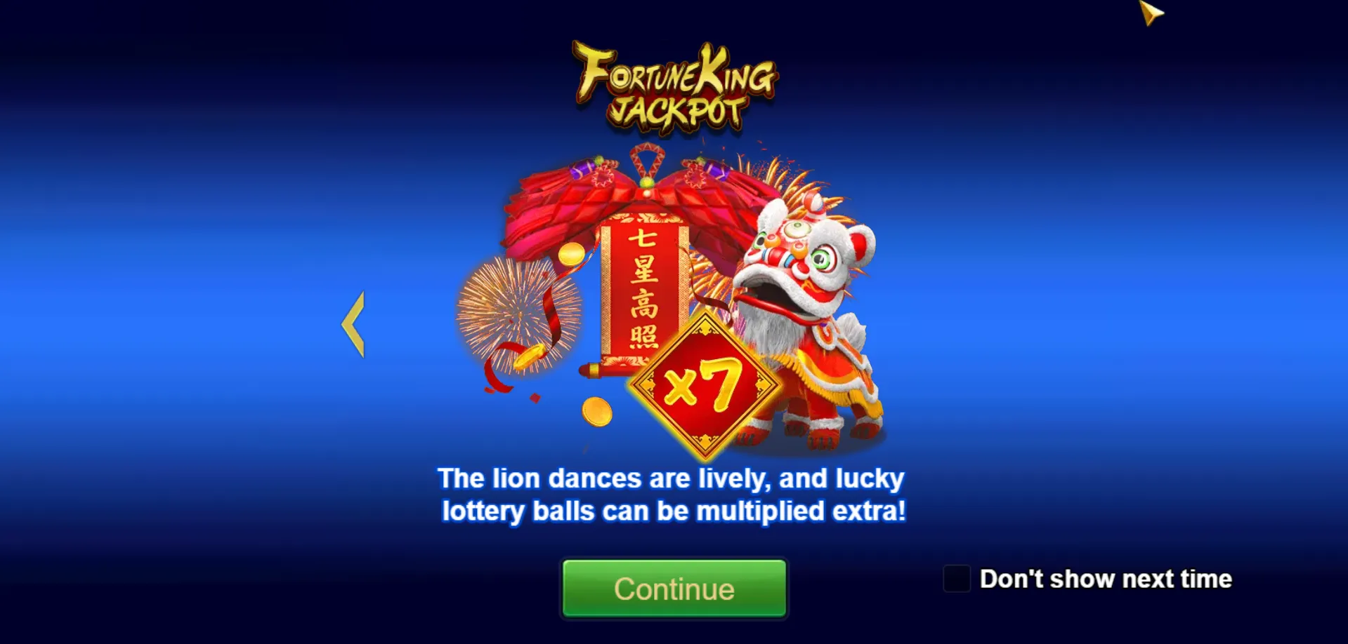Fortune King Jackpot game interface screenshot 1