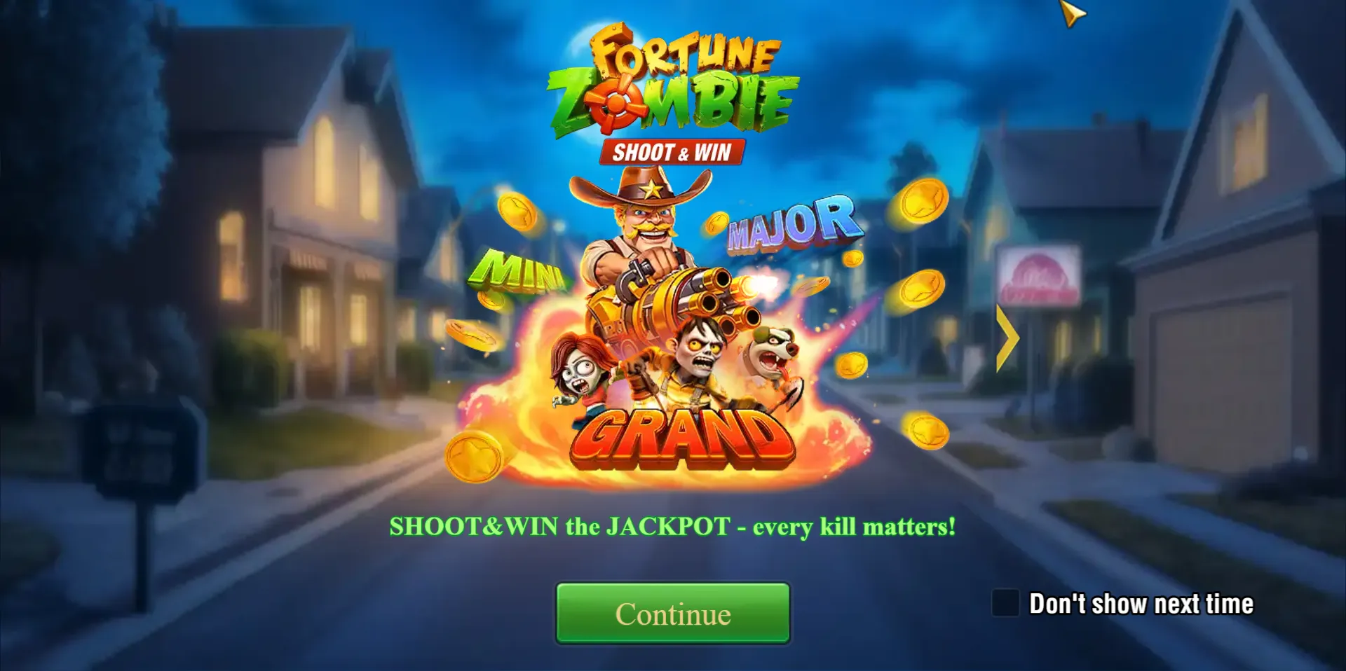FORTUNE ZOMBIE game interface screenshot 1