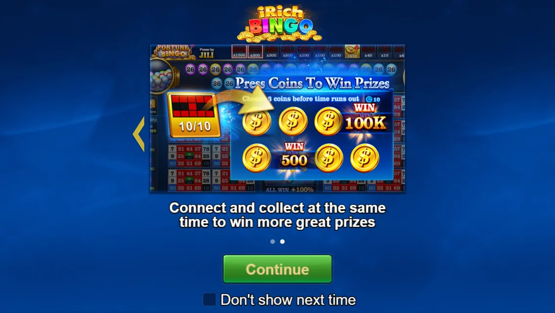 iRich Bingo game interface screenshot 2