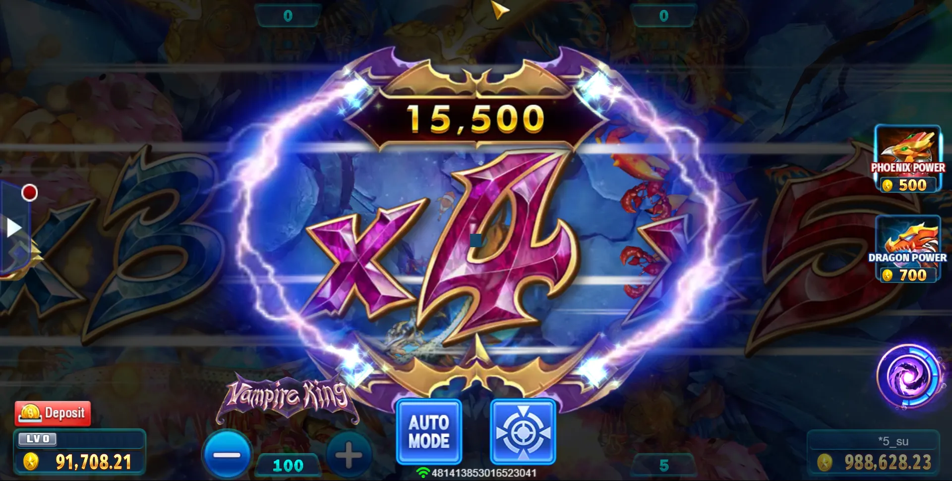 Ocean King Jackpot game interface screenshot 2