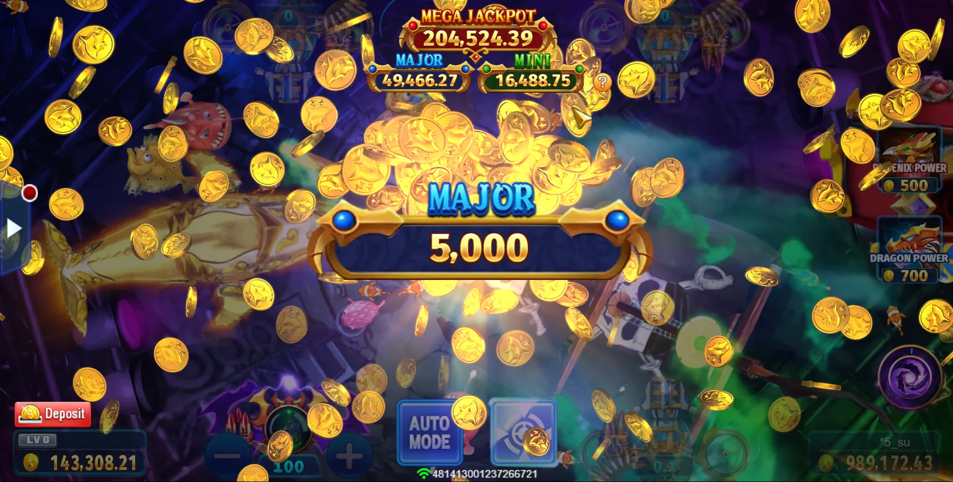Ocean King Jackpot game interface screenshot 4