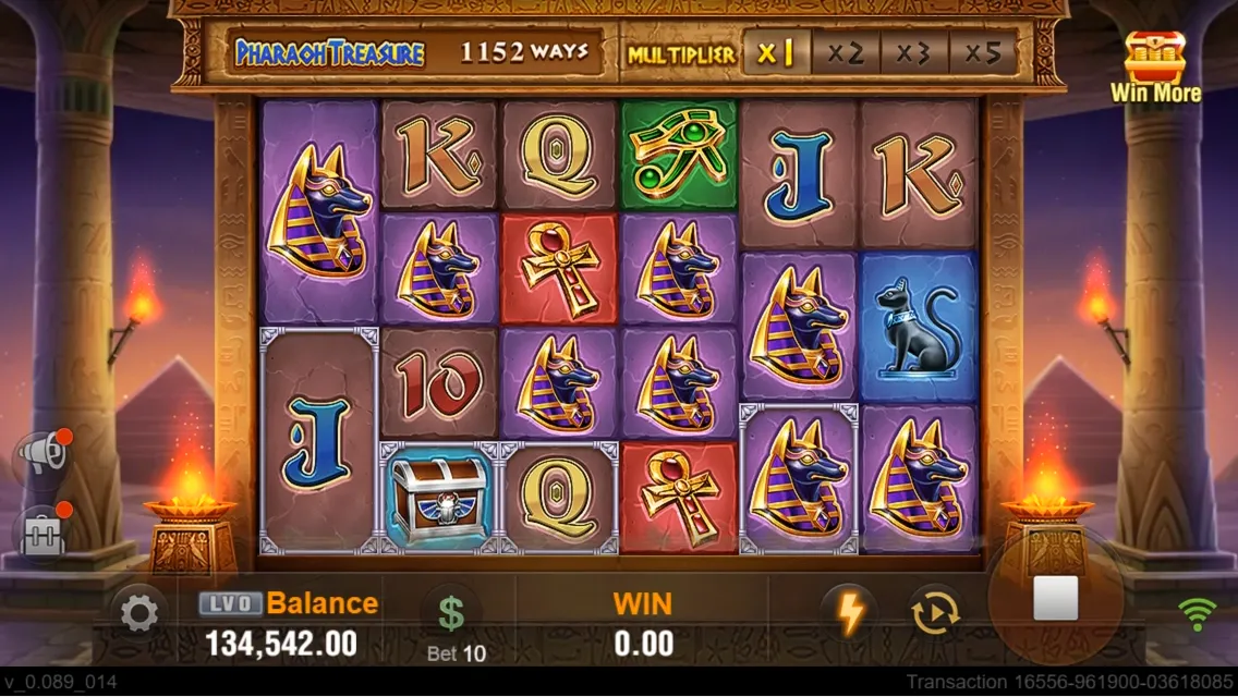 Pharaoh Treasure game interface screenshot 3
