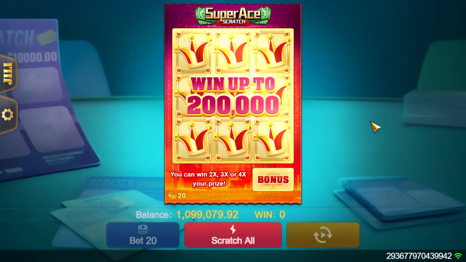 Super Ace Scratch game interface screenshot 3