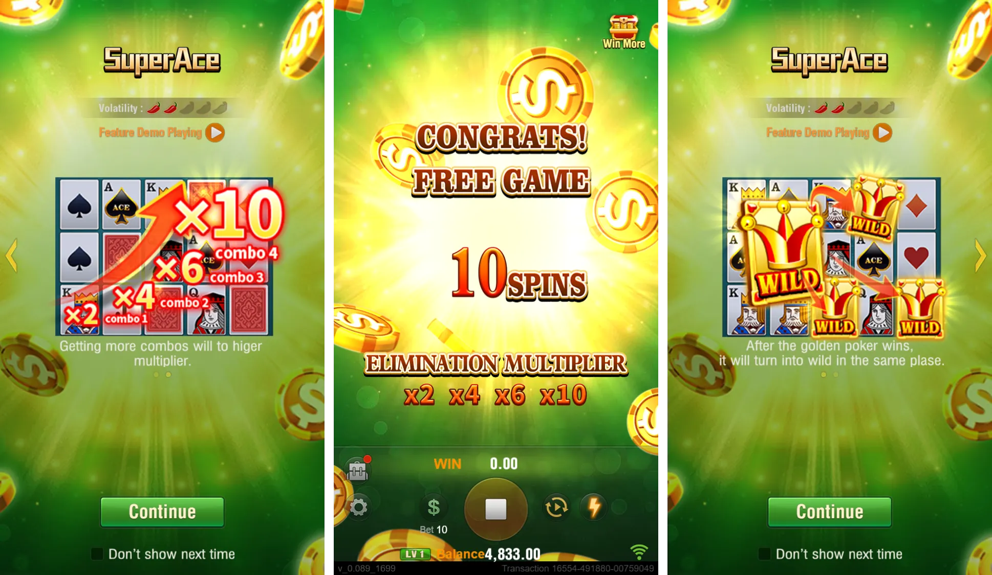 Super Ace game interface screenshot 1