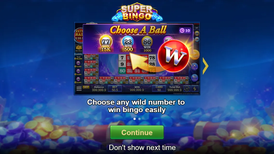Super Bingo game interface screenshot 1