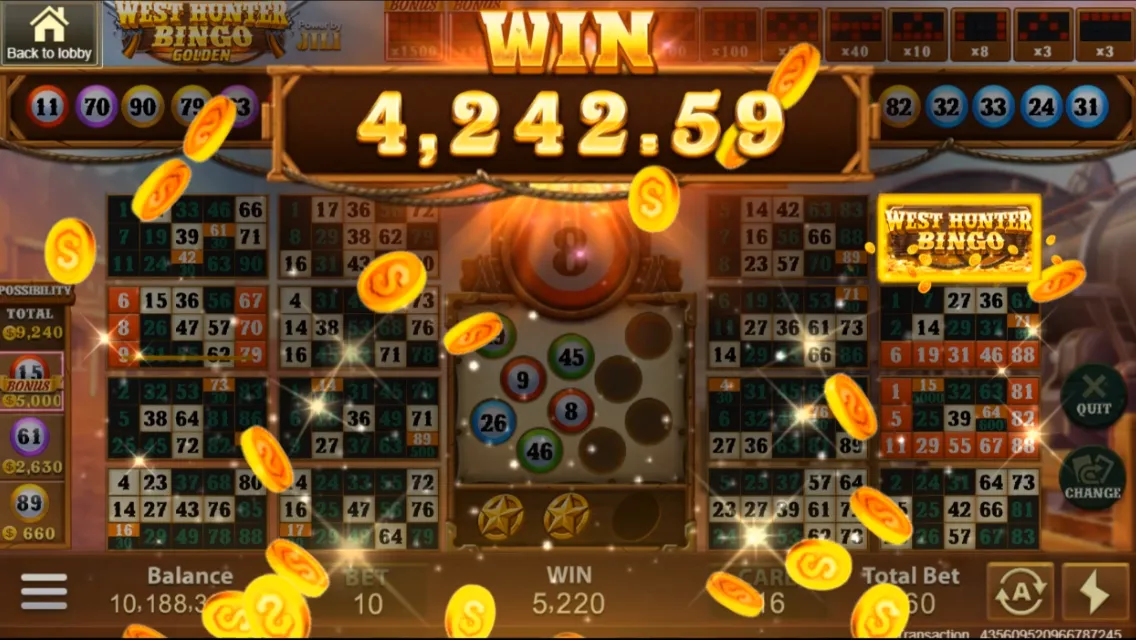 West Hunter Bingo game interface screenshot 5